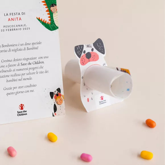 Pergamena a tema Animaletti stampata su carta Fedrigoni.