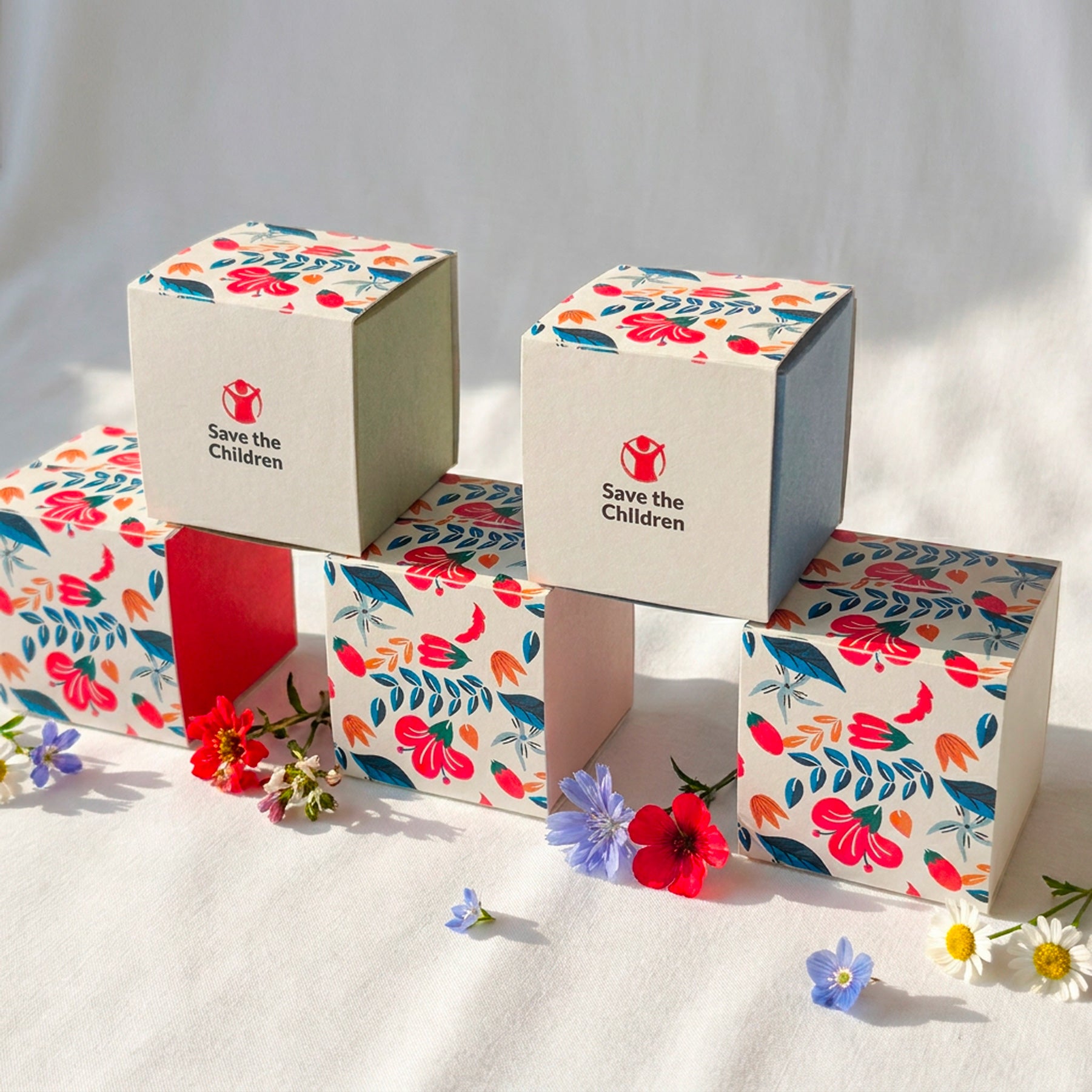Scatolina portaconfetti fiori pop Bicolor