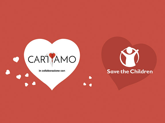 logo save the children e cartiamo